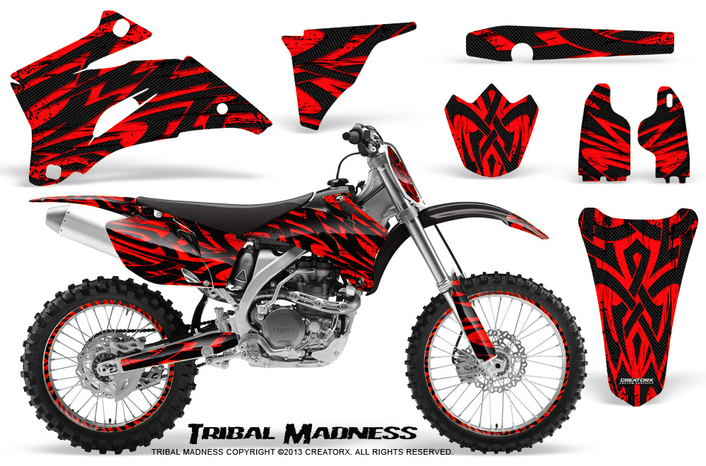 Yamaha YZ 250F 450F 06-09 Graphics Kit Tribal Madness Red NP Rims